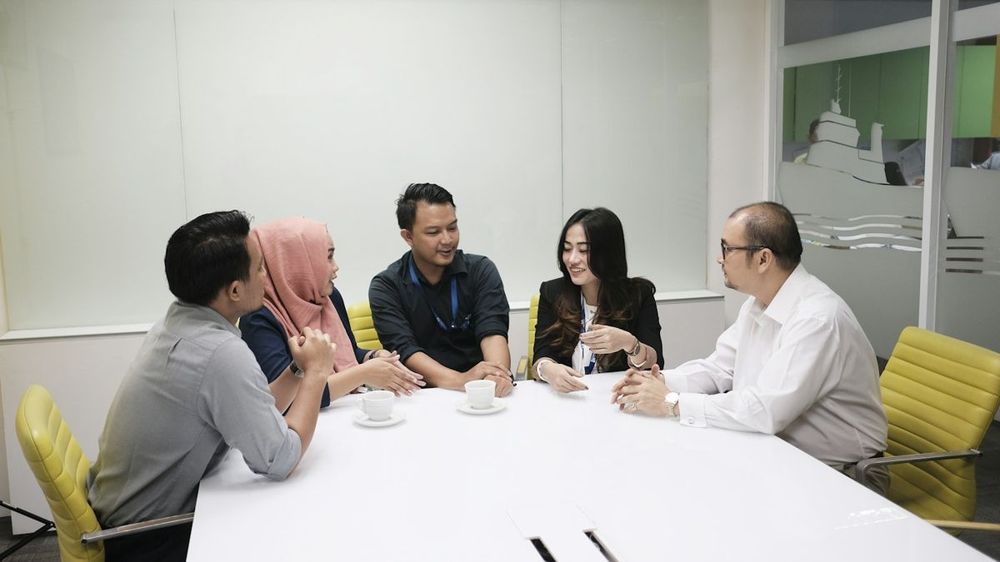 Management team meeting in an office